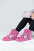 Furry Reindeer Slipper Booties for Women