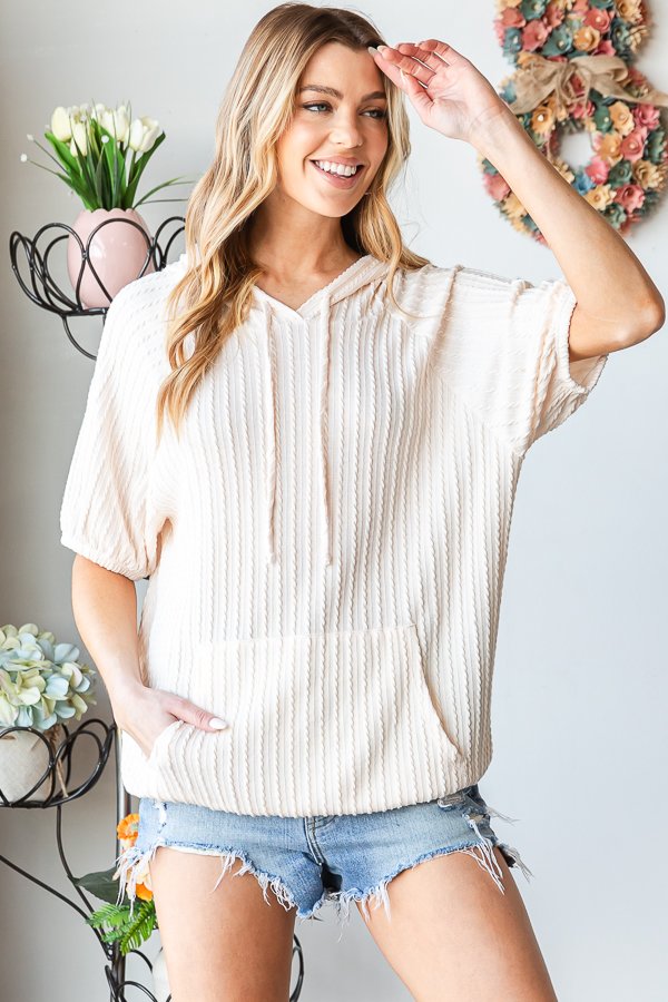 The Brianna - Women's Plus Size Top in Cream