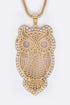Gold Owl Necklace with Wide Style Chain - Apple Girl Boutique