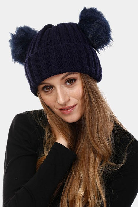 Double Pom Pom Beanie