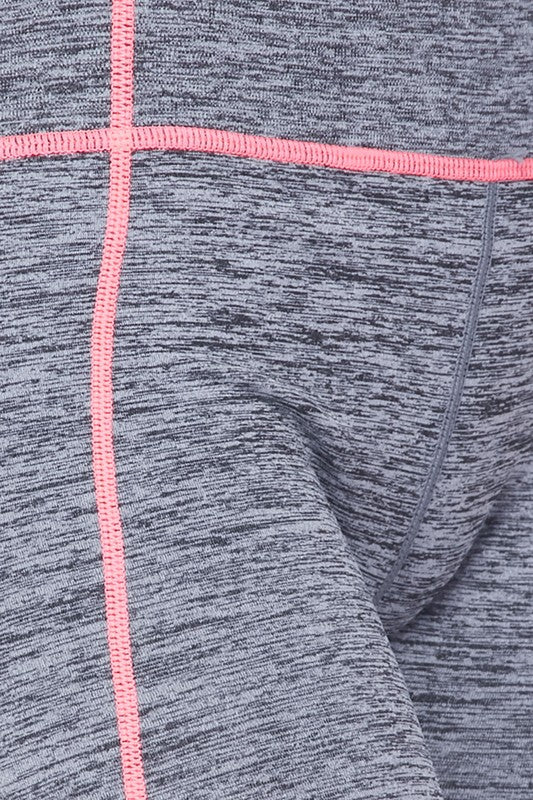 Performance Athletic Legging - Women's Plus Size Gray with Coral