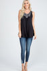 The Cicely - Women's Beaded Tank Top in Black
