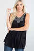The Cicely - Women's Beaded Tank Top in Black
