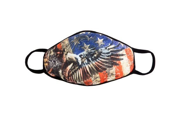 American Flag with Eagle Graphic Fabric Face Mask