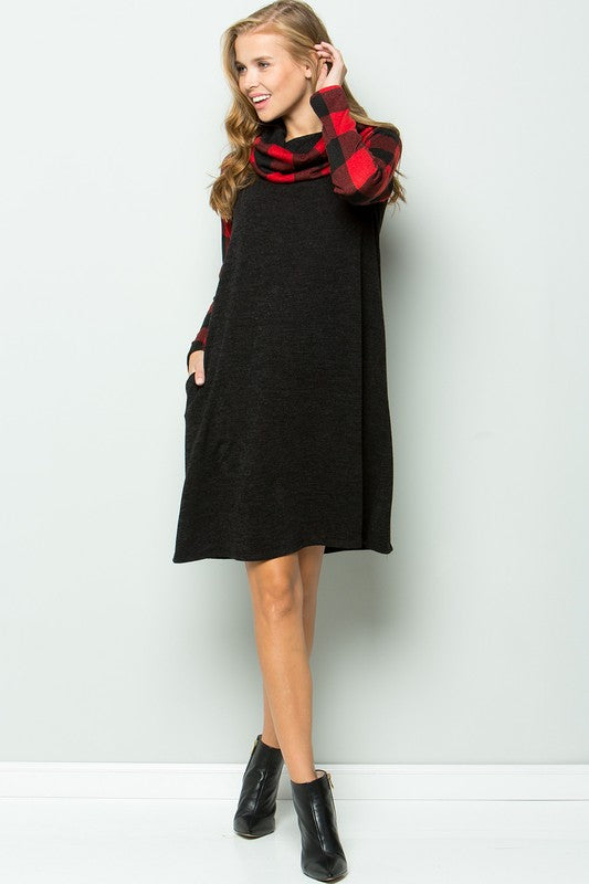 The Courtney - Women's Plus Size Cowl Neck Dress