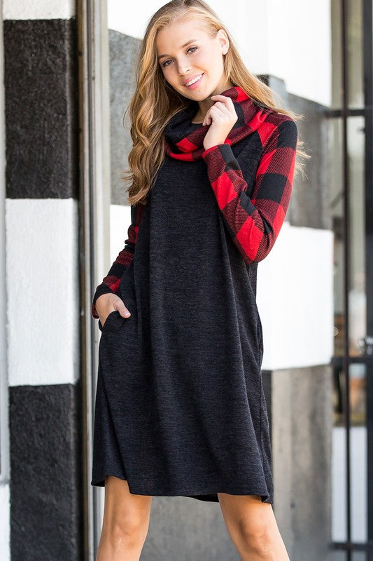 The Courtney - Women's Plus Size Cowl Neck Dress