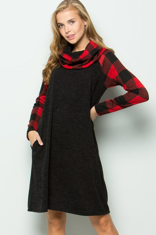The Courtney - Women's Plus Size Cowl Neck Dress