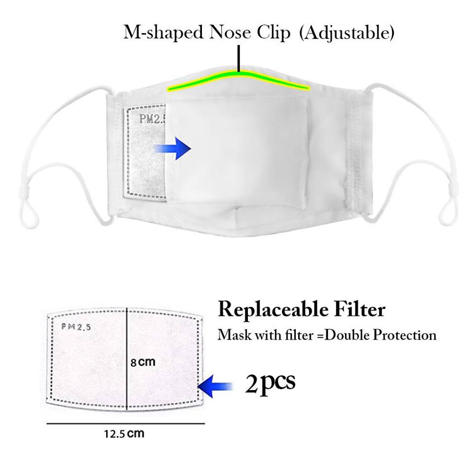 Graphic Face Mask with Removable Filter - Various Prints