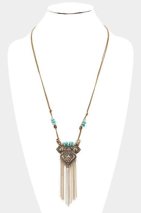 Boho Fringe Tassel Pendant Necklace