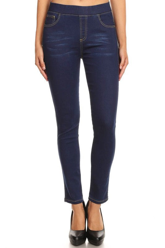 Dark Blue Demi Distressed Jeggings - Women's Plus Size