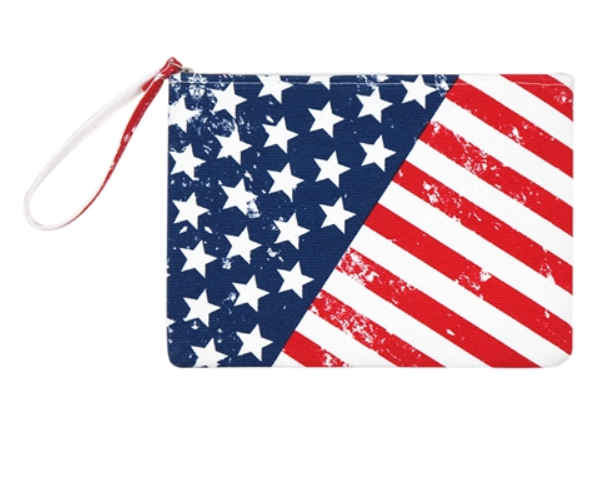American Flag Pouch with Wristlet