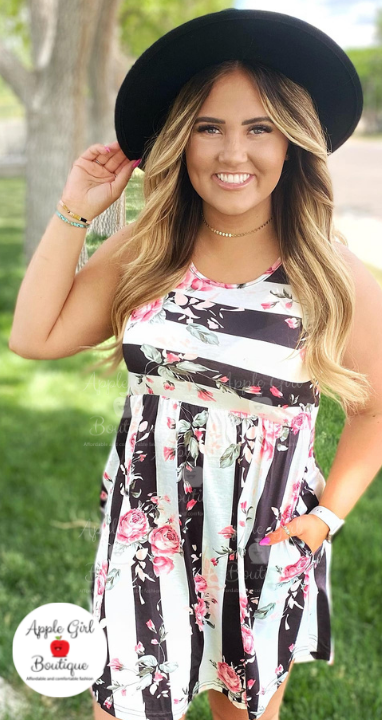 The Annabelle Striped Floral - Women's Dress
