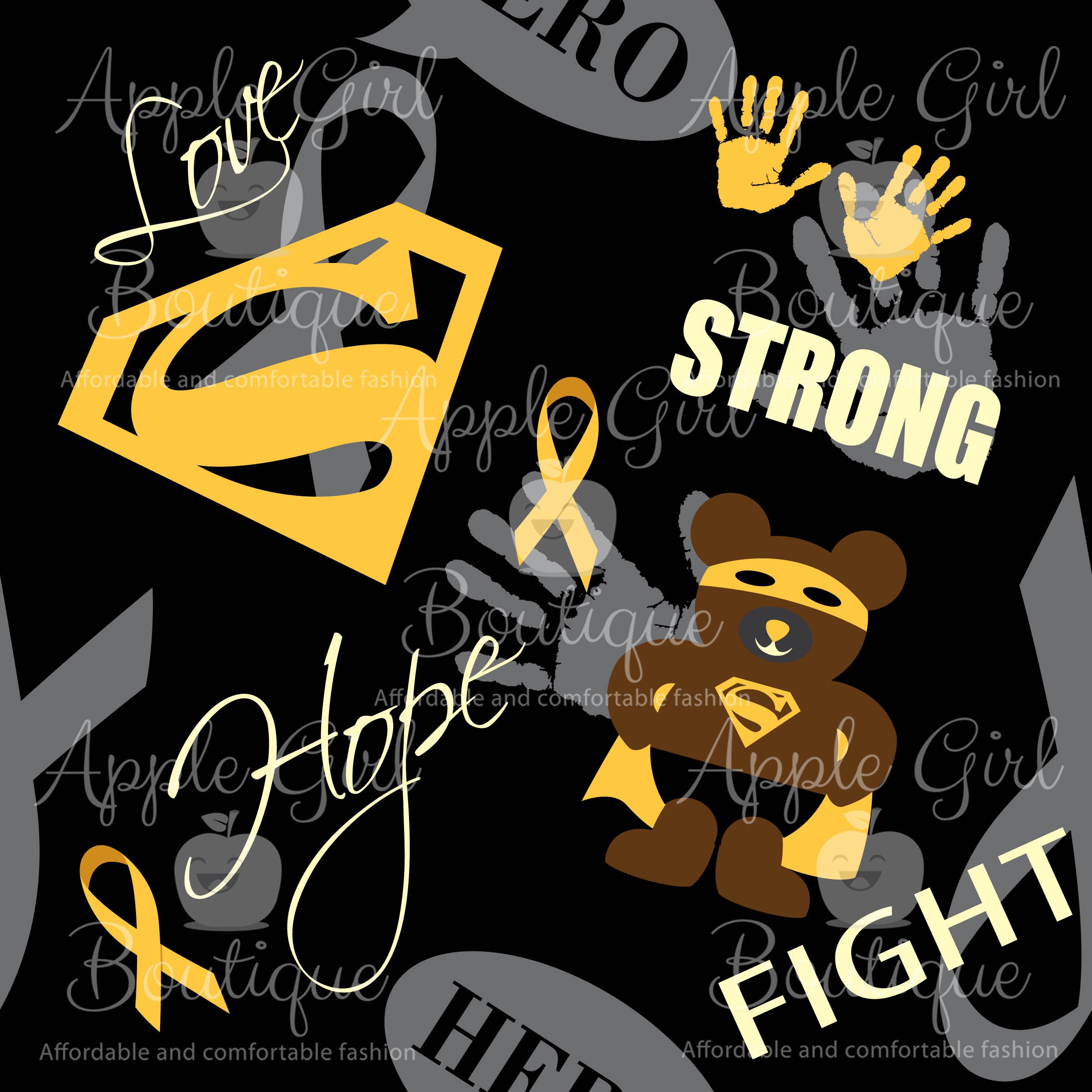 Superhero Fighter - Childhood Cancer Awareness Girls Leggings