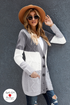 Charlotte - Women's Cardigan in Gray/White