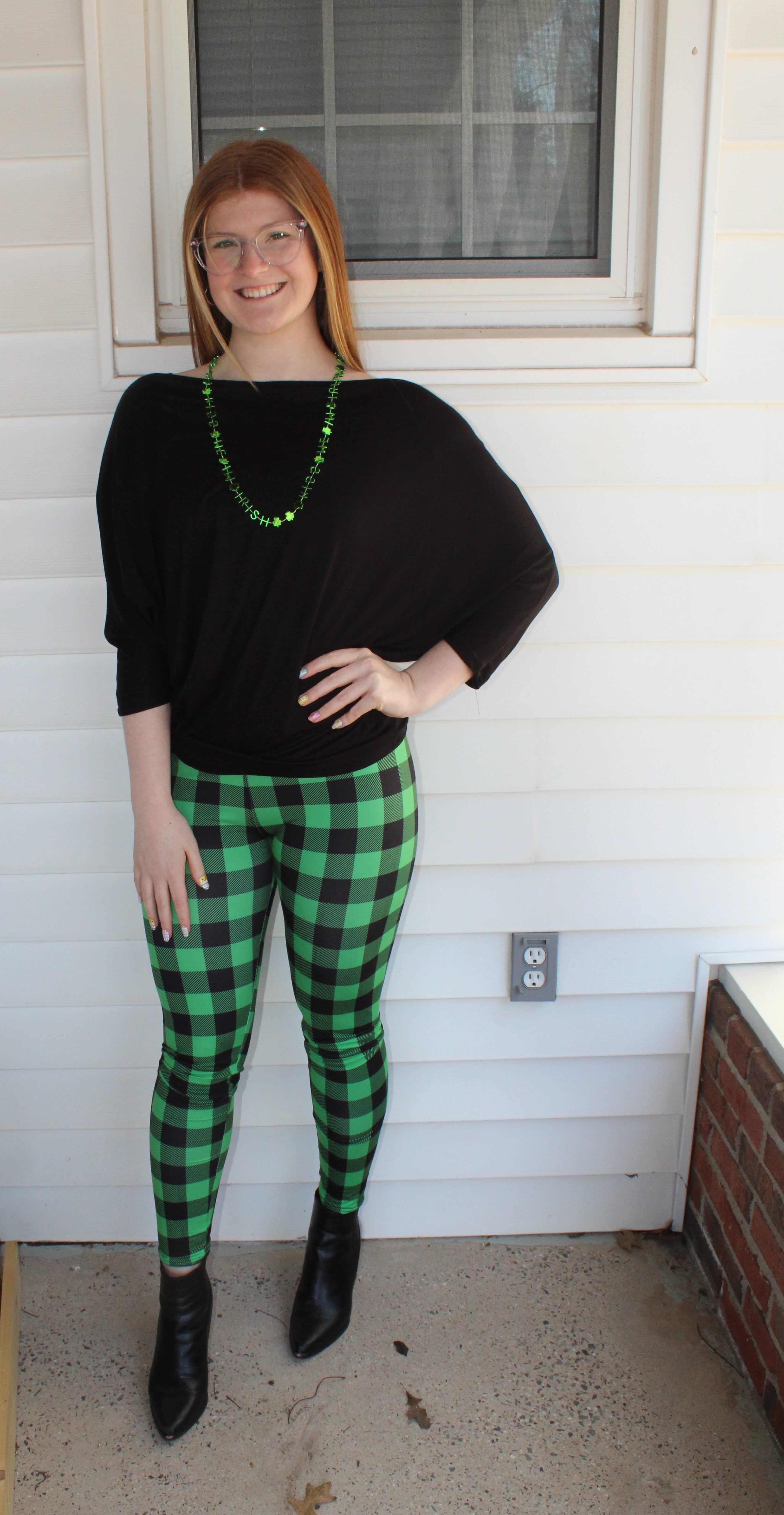 So Kelly Green Plaid - Women's One Size Leggings