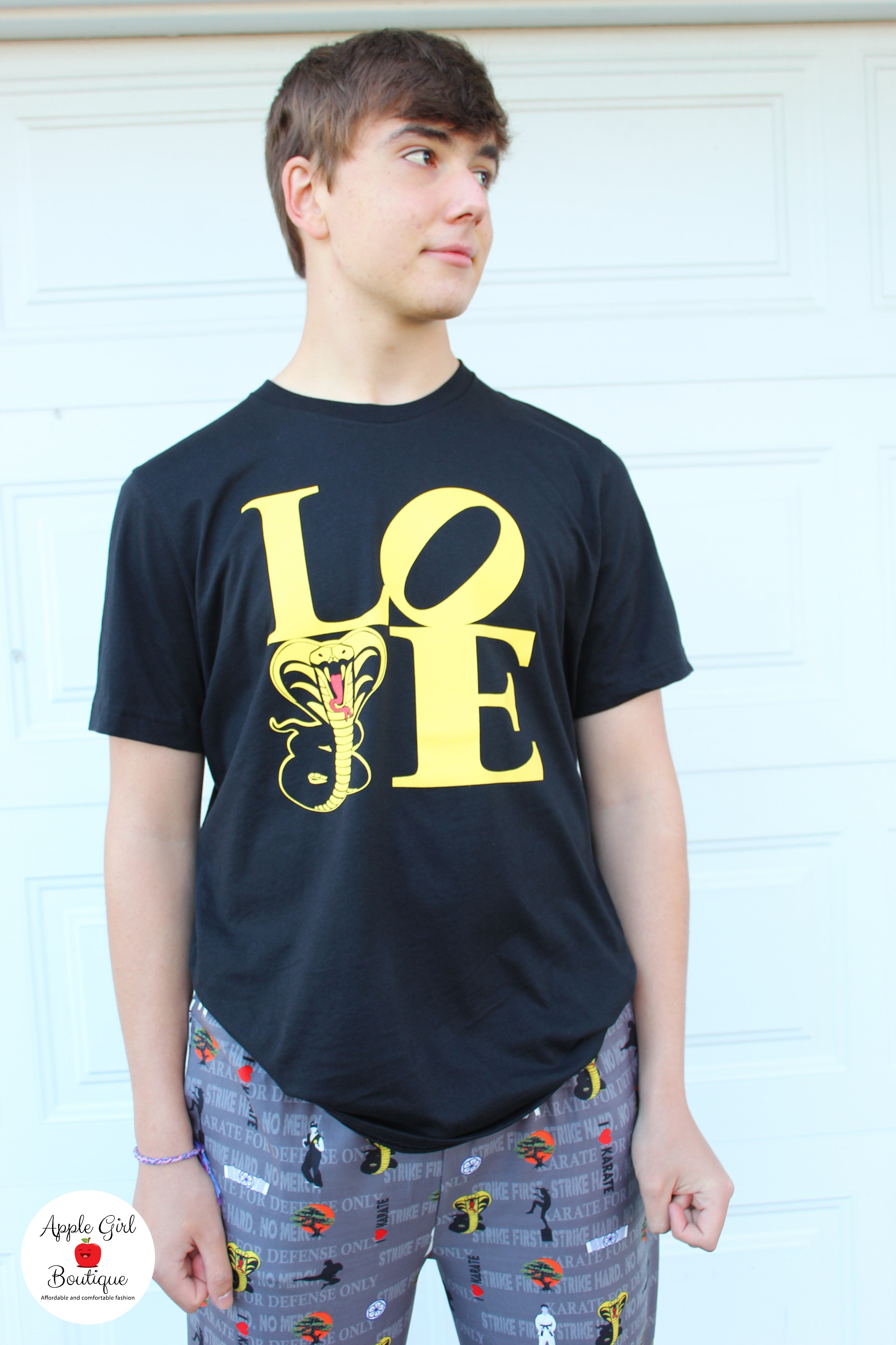 I Love Cobra Karate Unisex Tee in Black