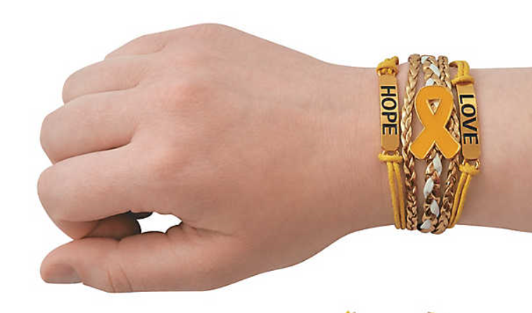Gold Ribbon Childhood Cancer Awareness Bracelet