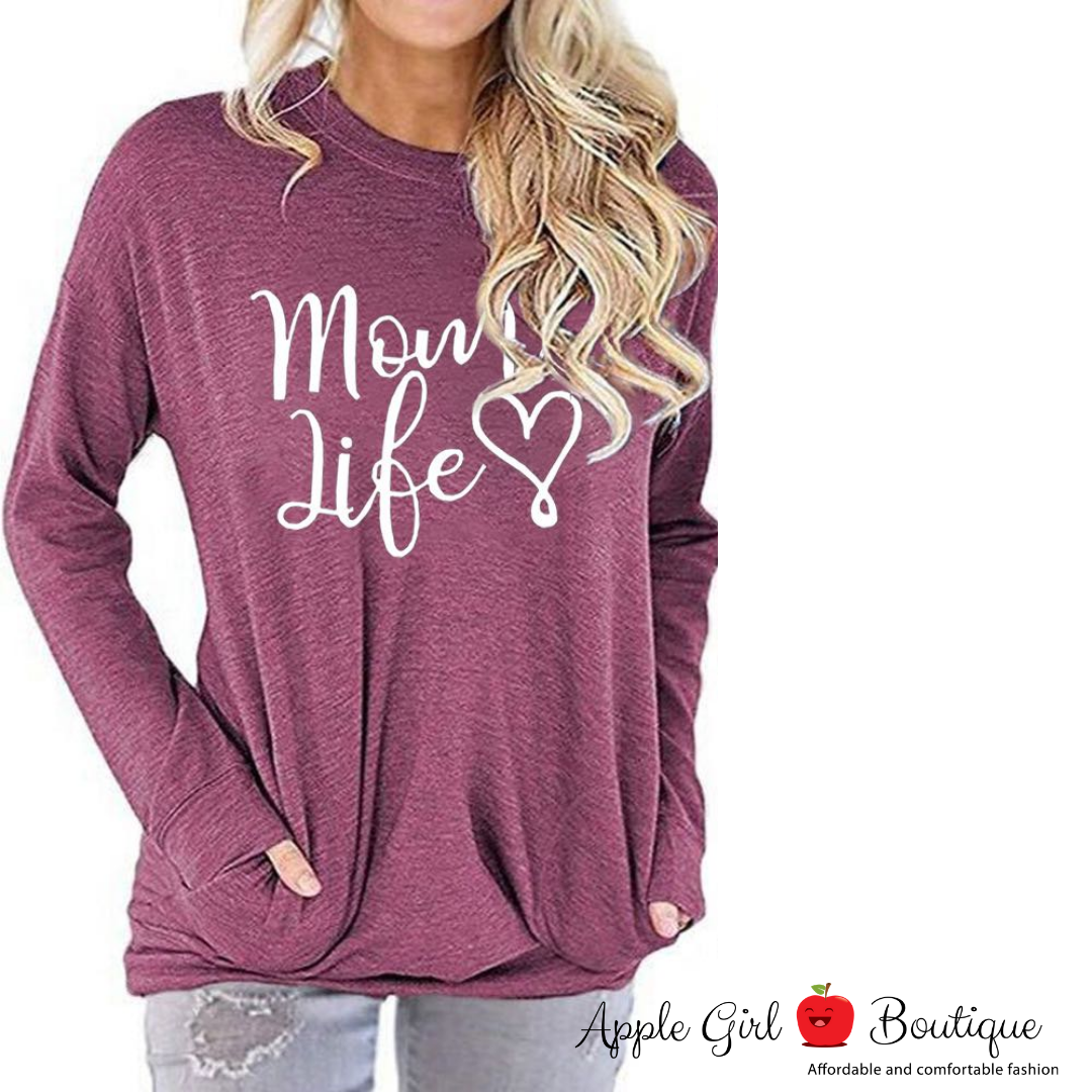 Mom Life - Women's Top in Heathered Cranbury