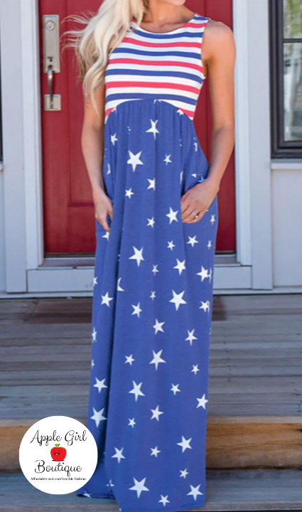 Patriotic maxi dress hotsell