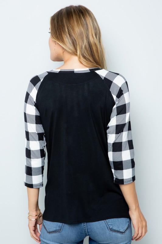 The Bella - Women's Plus Size Top - Black/White