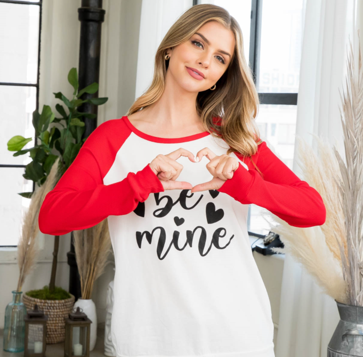 Be Mine - Women's Plus Size Raglan Top