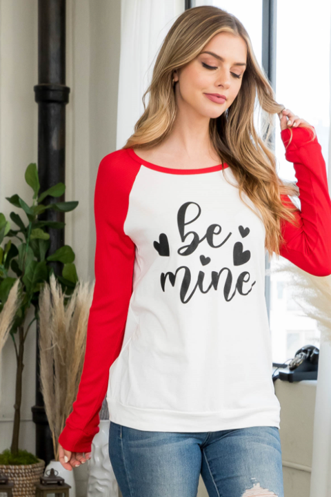 Be Mine - Women's Plus Size Raglan Top