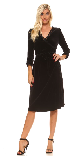 The Katherine - Women's Velvet Wrap Dress