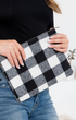 Cream Buffalo Plaid Crossbody/Clutch Bag