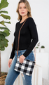 Cream Buffalo Plaid Crossbody/Clutch Bag
