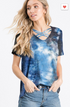 The Misty - Women's Top in Navy Tie Dye