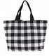 Buffalo Plaid Fabric Tote Bag - Black & White