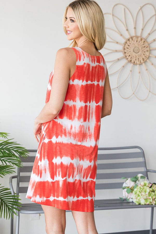 The Coraline - Women's Dress in Dark Coral