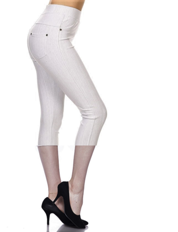 Fashionista Capri Jeggings - Women's One Size in Light Heather Gray