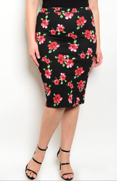 Camelias Garden - Plus Size Skirt