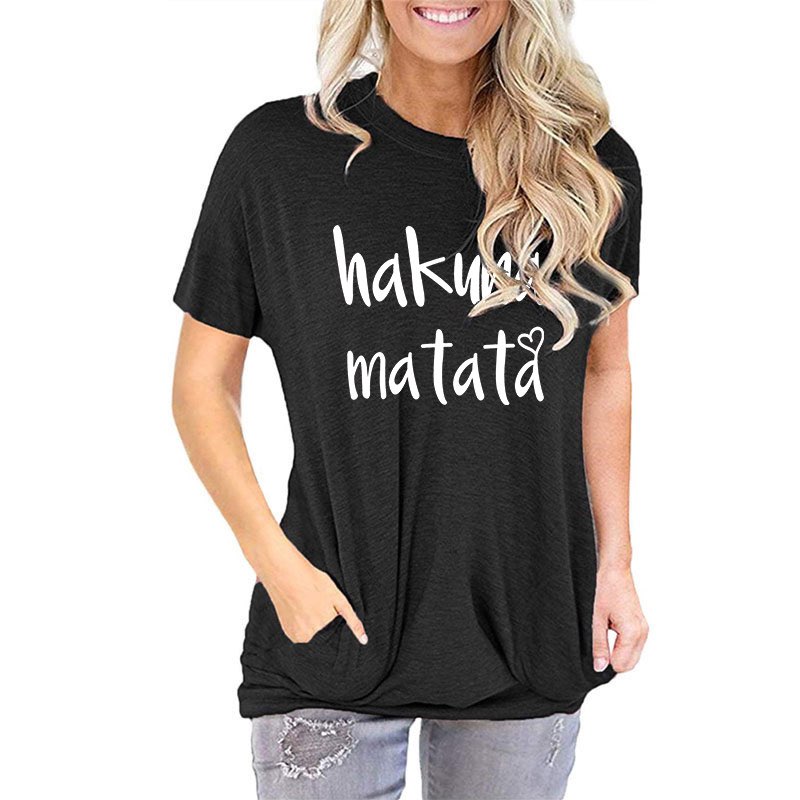 Hakuna Matata - Women's Short Sleeve Top in Black
