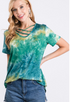 The Harper - Women's Top in Tie Dye Green