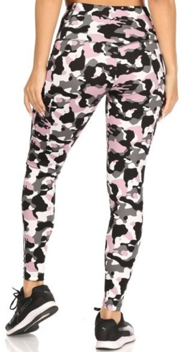 Pink & Black Camo Athletic Leggings for Women