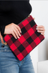 Red Buffalo Plaid Crossbody/Clutch Bag