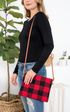 Red Buffalo Plaid Crossbody/Clutch Bag