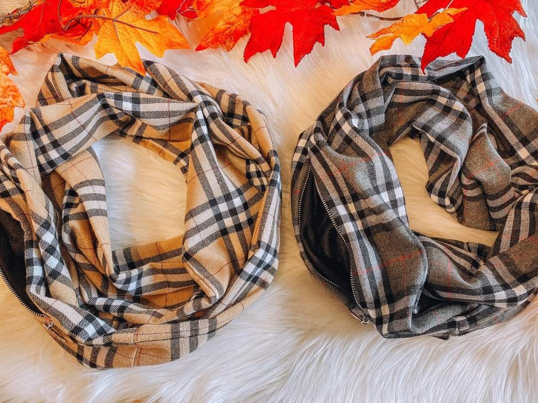 Buffalo Plaid Infinity Pocket Scarf