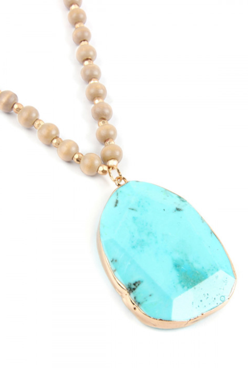 Turquoise Stone Pendant Necklace