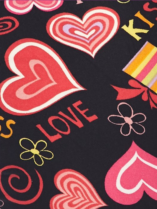 LuLaRoe Leggings ~ TC ~ Black Red Pink ~ GRAFFITI LOVE HEARTS