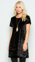 The Vivian - Women's Velvet Short Sleeve Dress