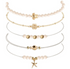 White Beaded Gold Shell Bracelet Set