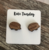 Hedgehog Wooden Stud Engraved Earrings