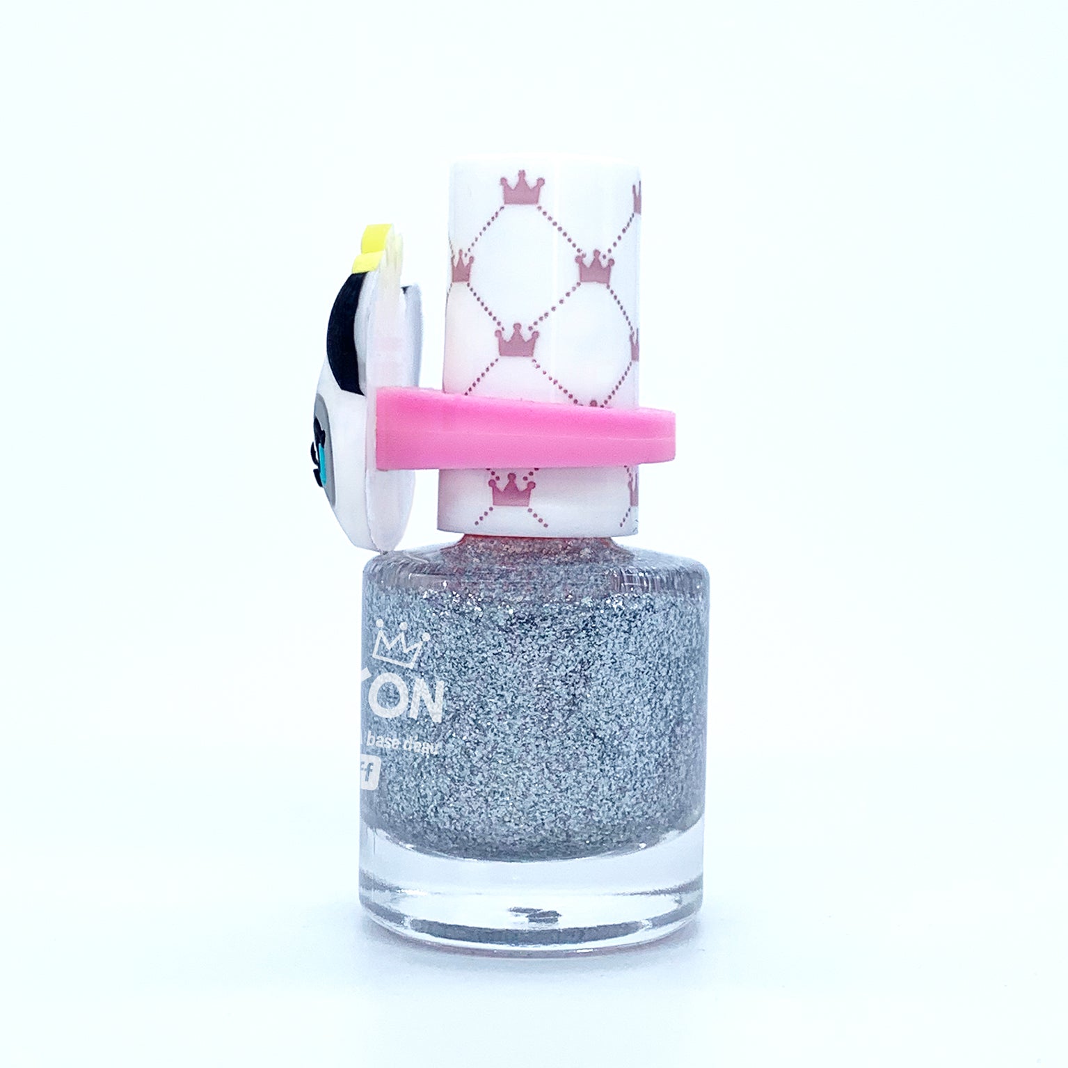 Panda Glitter Silver Ring Nail Polish - Water Based Polish