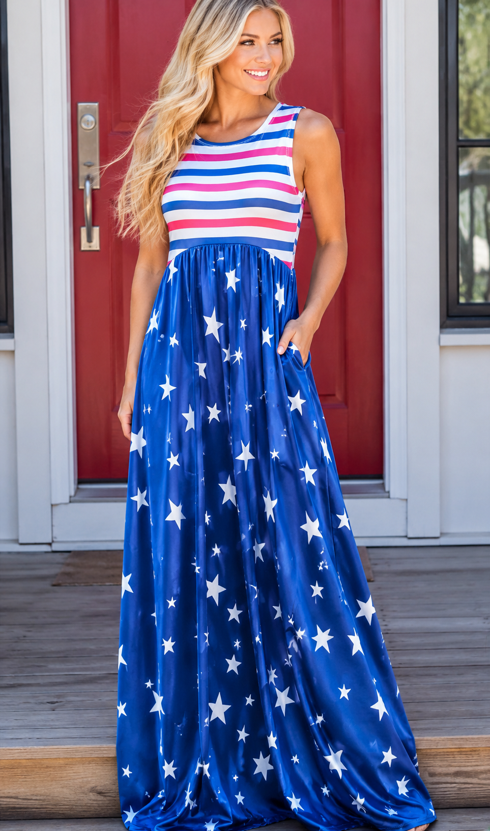 The Aimee Americana - Women's Maxi Dress