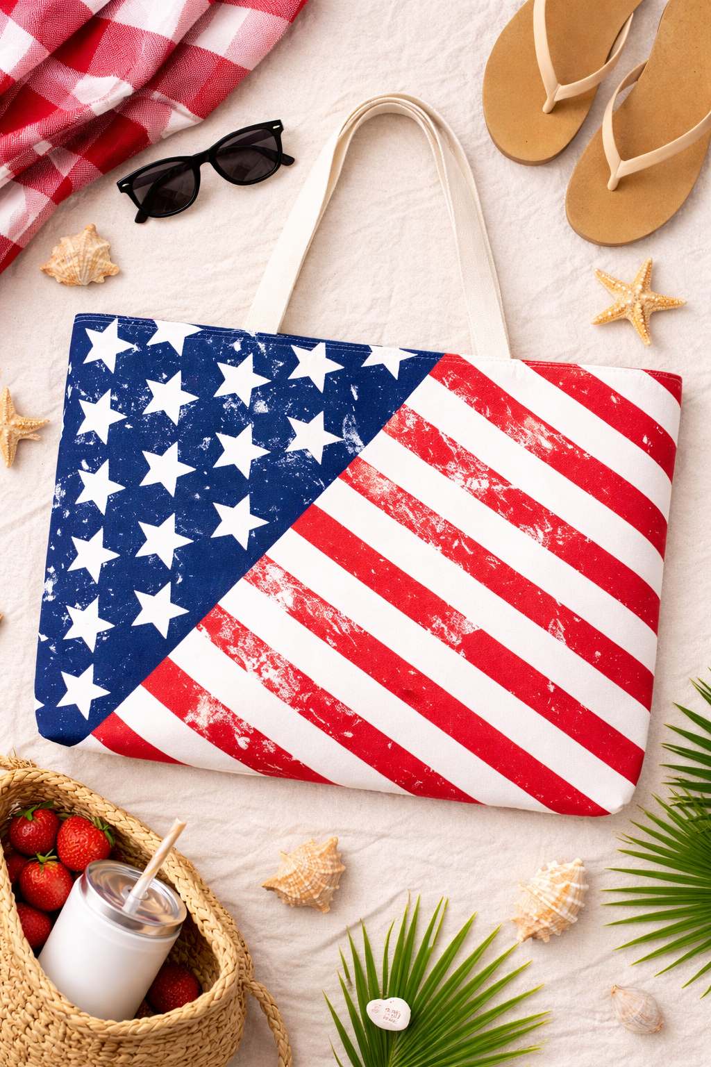 American Flag Beach Bag