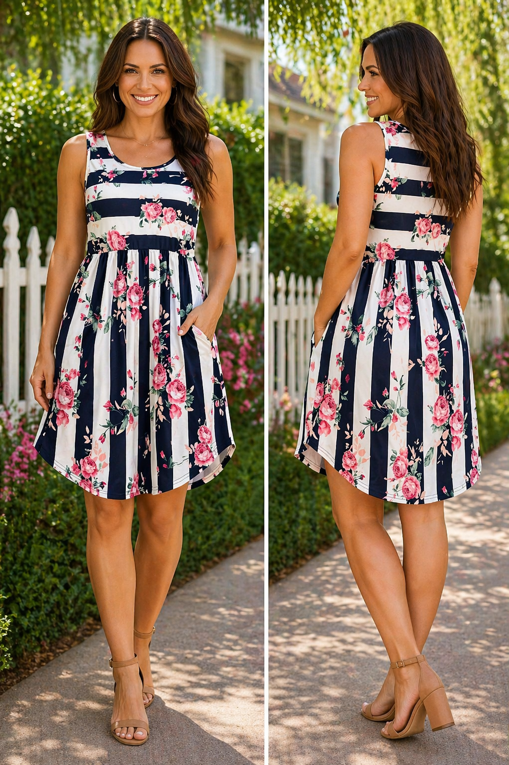 The Annabelle Striped Floral - Women's Dress