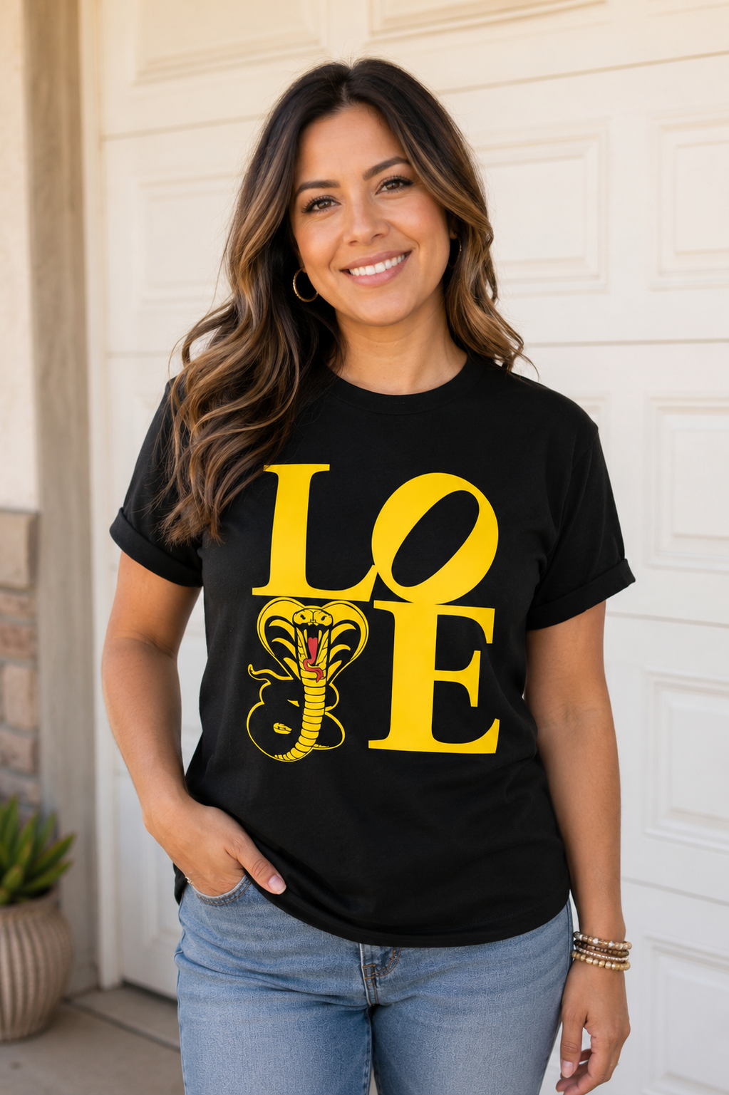 I Love Cobra Karate Unisex Tee in Black